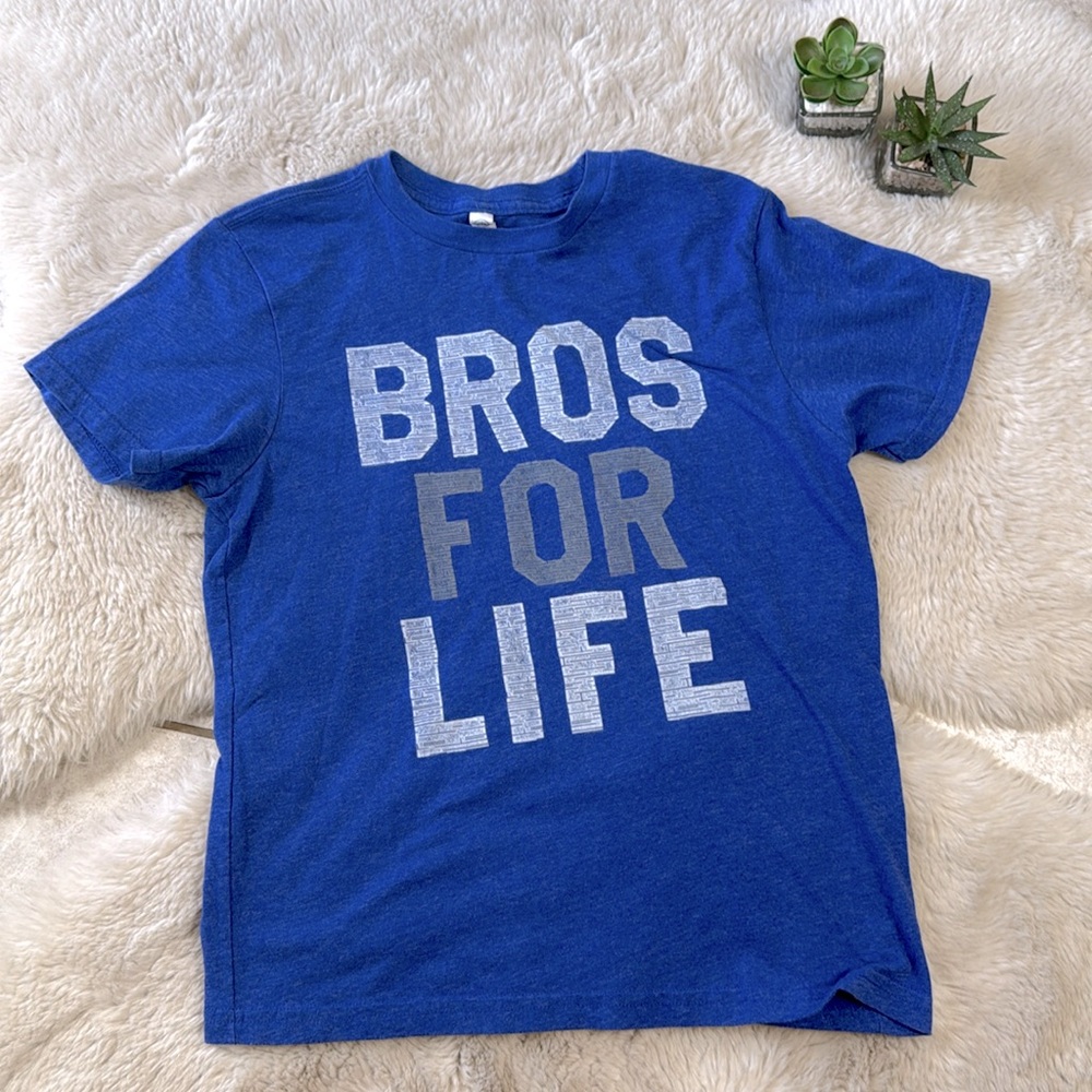 Live And Tell Bros For Life Tee Shirt Short Sleeve Blue Size Youth Medium